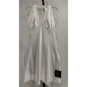 Lulu's Elegant White Halter Dress